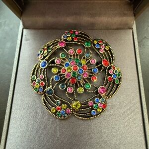 Multicolor Gemstone Brooch